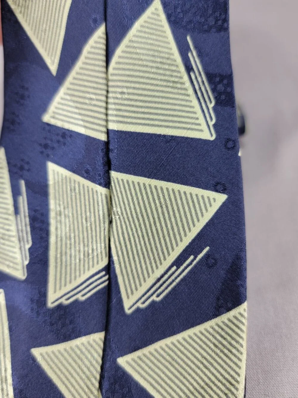 Vtg Robert Talbott Best of Class Silk Necktie Tie Mens Navy Green Geometric USA